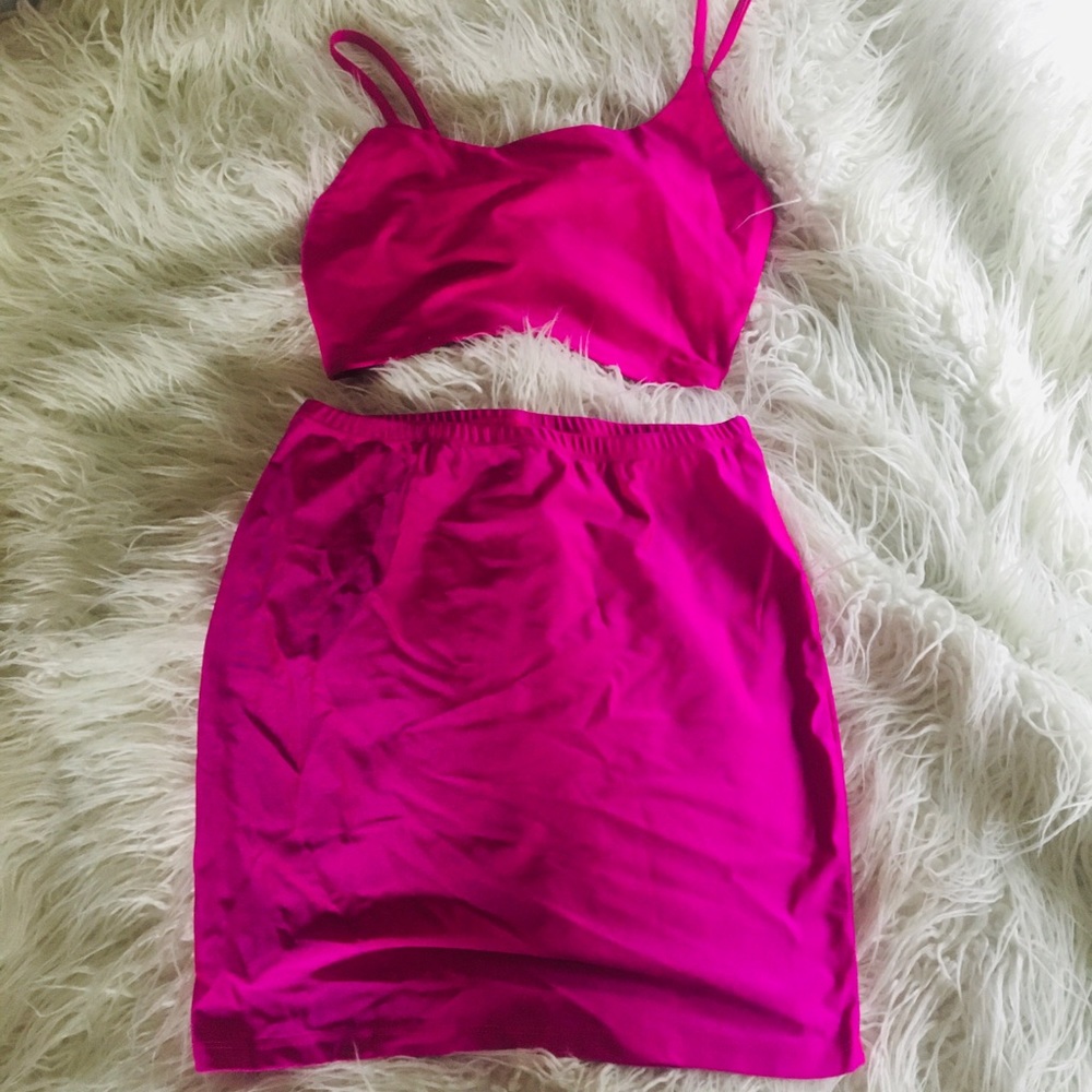 SHEIN Pink Fuchsia Two Piece Outfit